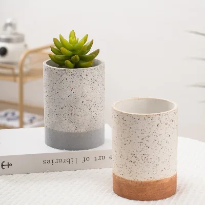 Nordic Speckled Modern Ceramic Flowerpot Succulent Plants Cactus Flower Pot for Living Room Decoration