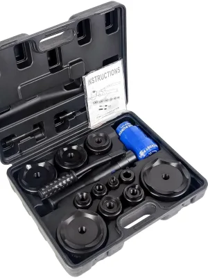 Hydraulic Knockout Hole Punch Driver Kit Electrical Conduit Sizes Half Inch to Four Inch 12 Ton
