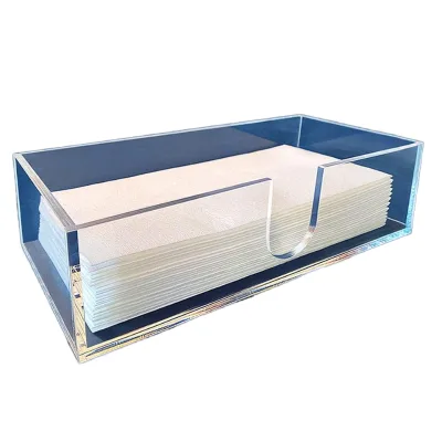 Acrylic Napkin & Paper Towel Holder (5mm Thickness) (9.87W X 4.75D X 2.75H) for Bathroom Kitchen Countertops