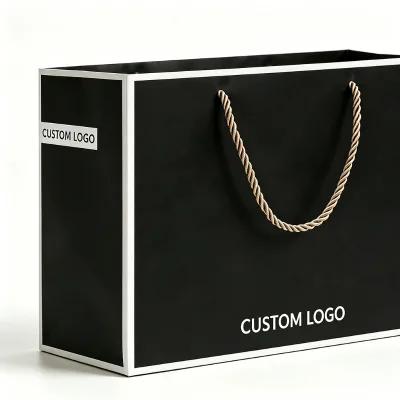 Matte Tyvek Stone Paper Anti Static Disposable Black Ivory Board Paper Shop Bag Foil Print Retail Party Packaging
