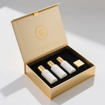 Custom Logo Luxury Perfume Bottle and Magnetic Gift Box Recyclable Hard Paperboard Magnet Closure Packing Box Skincare Box