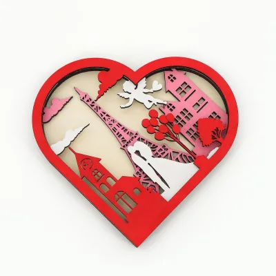 Valentine's Day Romantic Ferris Wheel Shaped Wedding Love Table Decoration Wooden Ornaments