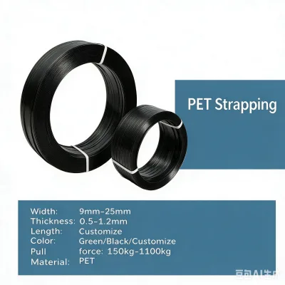 Black Washable Eco-Friendly High Quality Customable Length PET Strapping Band