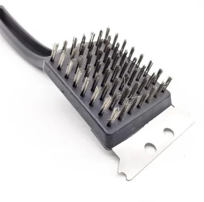 Wholesale Factory Direct Sale BBQ Tools Steel Wire Brush for Outdoor Barbecue Cleaning