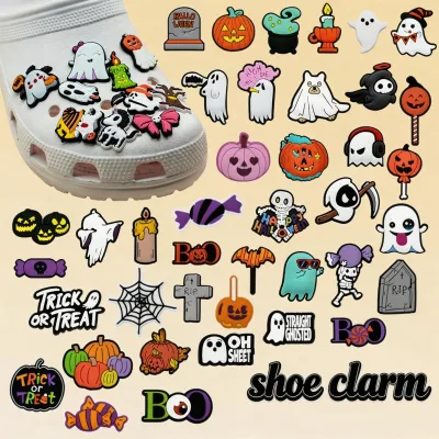 Trendy Wholesale Halloween Shoe Charms Ghost Pumpkin Shoe Decor Shoe Bulk Halloween Accessories for Party Favors Birthday Gifts