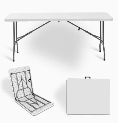 Wholesale 1.8m 6FT Folding Table Outdoor Camping Night Market Stall Household Dining Plastic Outdoor Furniture