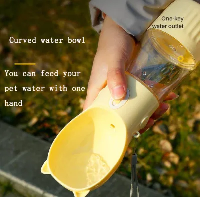 2025 New 3 in 1 Custom Logo Outdoor Manufacturer Wholesale Portable Travel Pet Food Water Drinking Dog Bottle