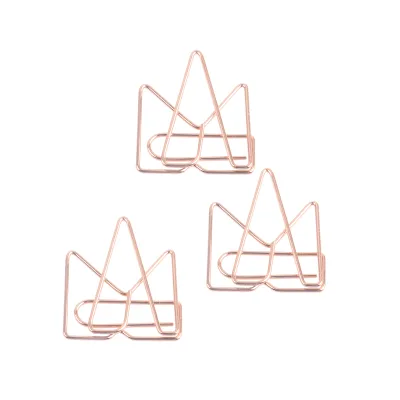 Custom Crown Shaped Paper Clip Student Paper Clip Bookmark Holder Office Metal Shapes Paper Clips