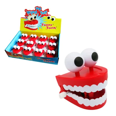 Halloween Custom Wind up Chattering Clockwork Teeth Toy for Play