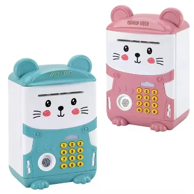 Automatic Coin Save Money Box Children Learning Money Management Lovely Cartoon Pattern Cat Animal Money Banking Toys for Kids
