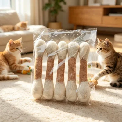 Giant Cotton Swab Shaped Catnip Toy Felt Cat Chew Cat Teething Toy Set Swabs Cat Toys with Catnip