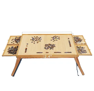 Wooden Jigsaw Folding Puzzle Board 4 Drawers & Cover, Portable Puzzle Tables for Adults and Children