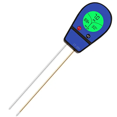 Soil pH Level Acid-Base Detection Instrument Digital Display Soil Moisture Tester ODM Gardening Planting Thermometer