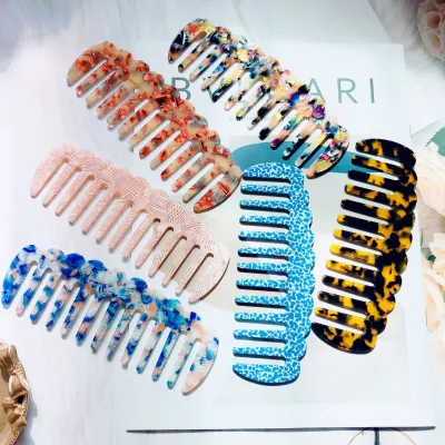 Large Wave Acetic Acid Hair Comb Personalized Custom Durable Wide Tooth Hair Combs Anti Static Detangle Combs for Women Favor