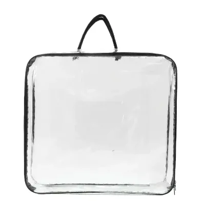 PVC Plastic Custom Standing Bag With Zipper PVC Transparent Eco-friendly Blanket Quilt Travel Storage Bag