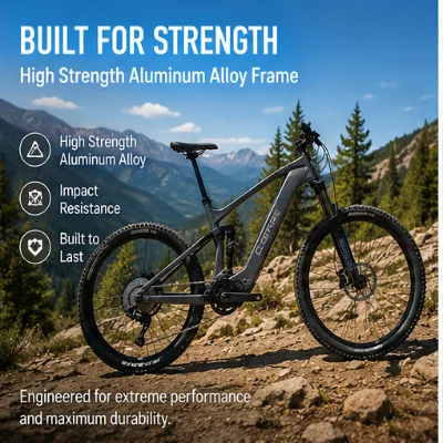Lightweight Carbon Fiber Frame 12 Speed EM19 Bafang M820 Mid Drive Dual Shock-Absorbing Suspension Mountain Electric Bicycle