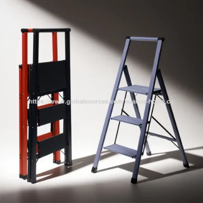 OEM/ODM Aluminum Foldable Step Ladder for household and office, ANSI certification, Color customization, 3 Steps