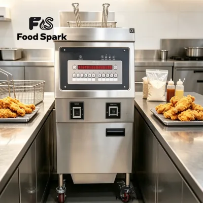 With Oil Filter 25L Hot Sale Electric/Gas Fryer with Cabinet Large Capacity Frying Chicken Machine Open Deep Fryer