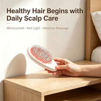 Portable Micro-current Hair Care Comb with Red Light & Negative Ion Scalp Massager