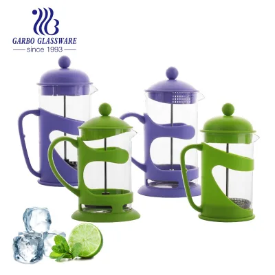 Promotion Cheap Borosilicate Glass 800ml/1000ml Modern French Press Pot with Plastic Handle Coffee Maker for Cafe
