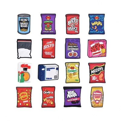 Bracelets Bags Phone Clogs Accessories Charms for Wholesale Soft PVC Middle East Snacks Shoe Charms Australia Snack Shoe Charms