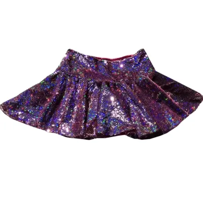 Custom Kids Summer Mid Hot Sequin Printed Pattern Breathable Eco-Friendly Tulle Fabric Elastic Waist Girls Shorts