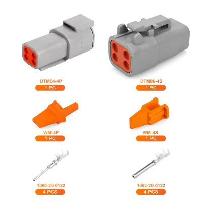 JRready Deutsch DTM 2-Pin Waterproof Connector Kit with #20 Stamped Contacts, 16-22 AWG - Marine, Truck, Motorcycle,