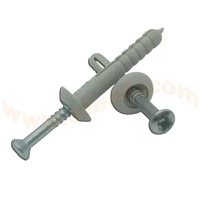 Mushroom Head Bolt Expansion Anchor Plastic Wall Anchors with Metal Nail Grid for Concrete Solid Wall