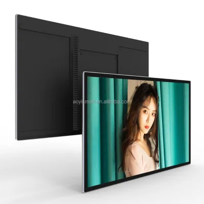 AIO Indoor Lcd Video Display Wall Mounted Tv Screens 50inch 55inch 65inch Digital Signage Advertising Player with Round Corner