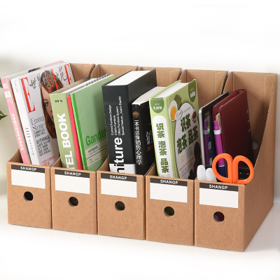 Custom Magazine Box File Holders Book Organizer Kraft Paper Folder Organizer Office File Storage