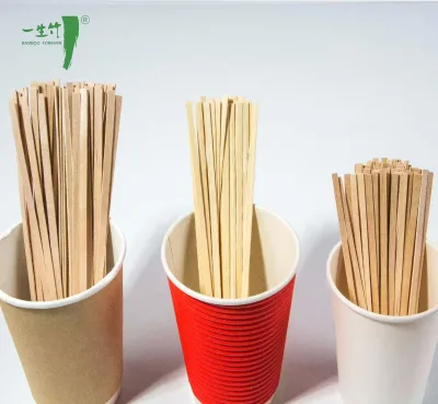 Eco-Friendly Flat Food Grade bamboo Sticks disposable birch wooden coffee stirrer sticks biodegradable wooden stirrer