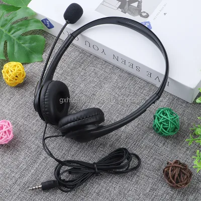 Wholesale Cheap HUAYUNUO Over-Ear Wired Earphones Microphone Call System Gaming IPX-4 Waterproof 120cm Cord 3.5mm Plug Black