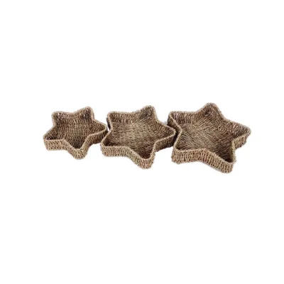 Must-have Star Shaped Seagrass Tray Hand-Woven Seagrass Tray Set Vegetable Basket for Styling, Serving or Display From Vietnam