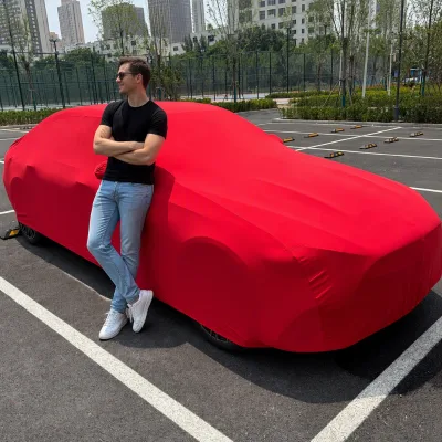Premium 210g Thick Smooth Touch Velvet Stretch Car Cover High Elastic Custom Made Dust Proof Velvet Auto Cover Sedan Sports Car