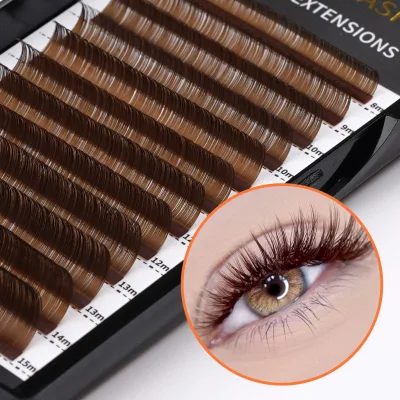Brown Lash Extension cd Curl 0.03 0.05 0.07 0.10 0.15 Dark Pbt Brown Classic Eyelash Extension