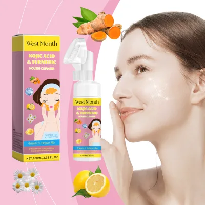 Turmeric and Kojic Acid Cleanser for Gentle, Moisturizing Facial Cleansing with Rich Foam