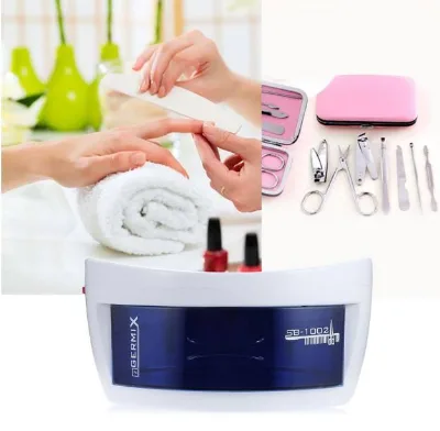 Portable Nails Art Tools UV Light Sterilizer Manicure Machine Scissors Tweezer Small Disinfecting Cabinet Nail Sterilization Box