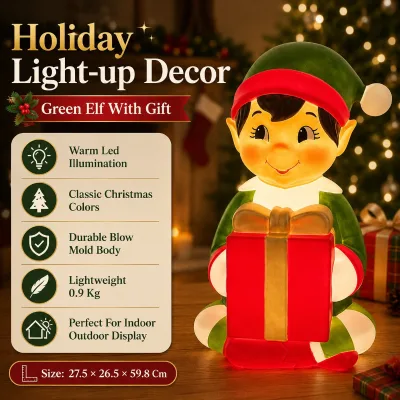 Santa Workshop Assistant Glowing Courtyard Figure with Adjustable Scale Custom Audio and One-stop Engineering Solution