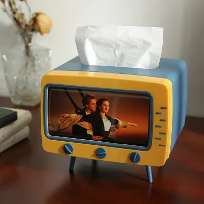 Multifunctional Creative Desktop TV Drawer Box Plastic Facial Tissues Box
