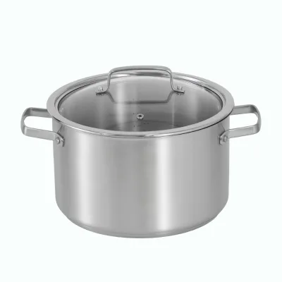 XYL 304 Food Grade Stainless Steel Double-Eared Induction Cooker Home Kitchen Hot Pot Washing Soup Stock Pots