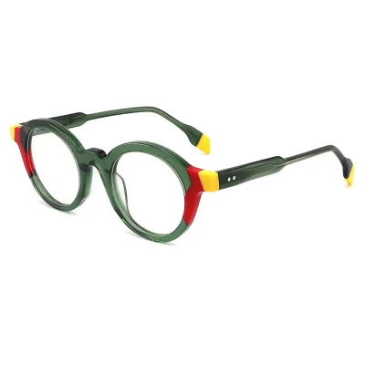 Vintage Acetate Anti-blue Light Orange Solid Fashionable Unisex Eyeglasses Frame High Quality Optical Glasses