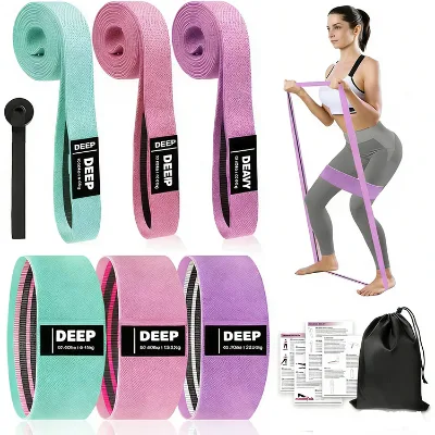 Fabric Loop Resistance Bands, Set of 3 Non-Slip Glute Bands for Women & Men, Light to Heavy