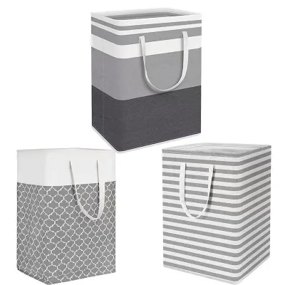 Wholesale Durable Waterproof Oxford Fabric Foldable Collapsible Folding Clothes Bin Hamper Large Laundry Basket with Grip