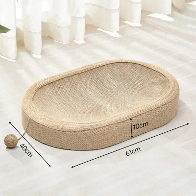 Direct Factory Available Eco-Friendly Sustainable Wear-Resistant Wood Claw Grinding Oval Grasping Artifact Dog Cat Scratcher Bed