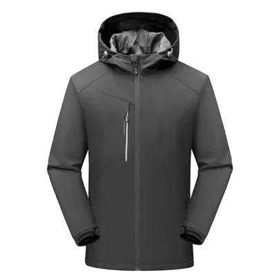 Waterproof Warm Hooded Jacket for Men and Women Zipper Closure for Outdoor Mountaineering Hiking Skiing in Autumn and Winter