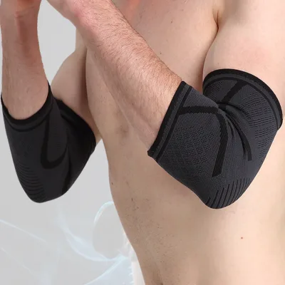 Customized Cowhide Compression Support Brace Breathable Nylon Elbow Sleeve for Weightlifting and Power Lifting