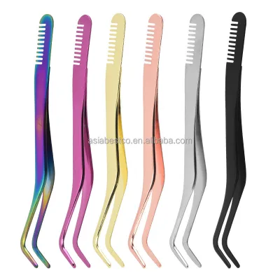 Stainless Steel Lash Tool for DIY Eyelash Extensions Rose Gold Eyelash Tweezers
