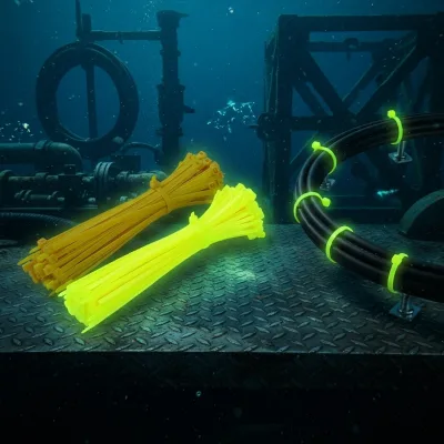Glow-in-the-Dark Self-Locking Nylon 9mm Cable Ties for Underwater Exploration Equipment