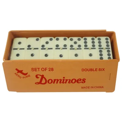 Custom Jumbo Domino Double Six with Golden Spinner in Plastic Box 54*27*12mm Dominos From Professional Dominoes Factory