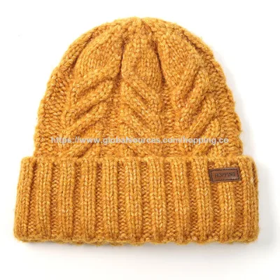 GOLDEN CABLE KNIT BEANIE